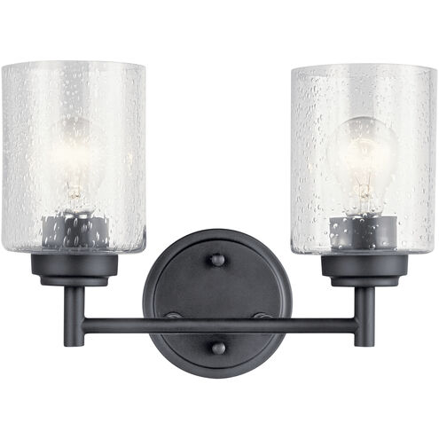 Winslow 2 Light 13 inch Black Wall Mt Bath 2 Arm Wall Light