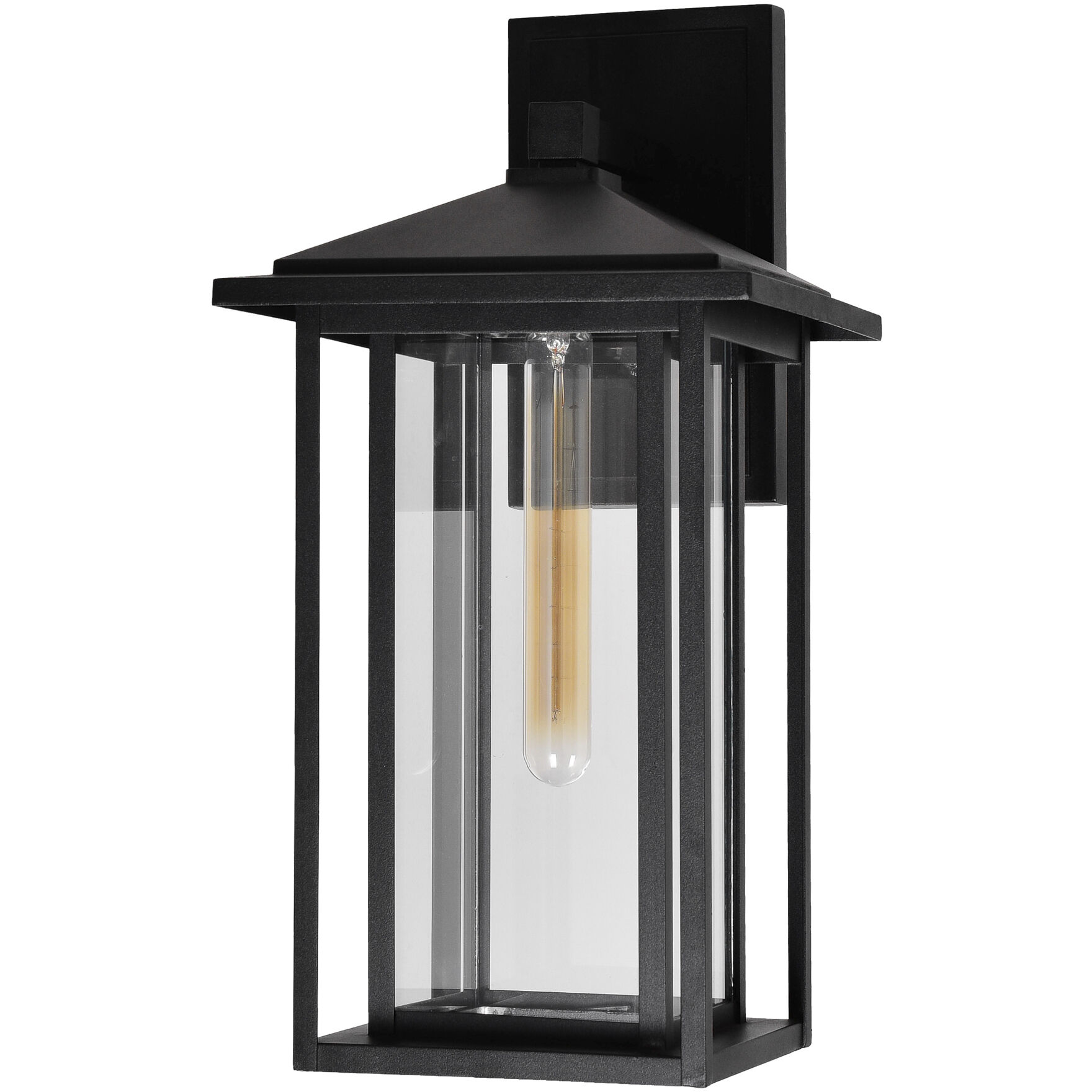 Crawford 1 Light 18.2 inch Black Outdoor Wall Light