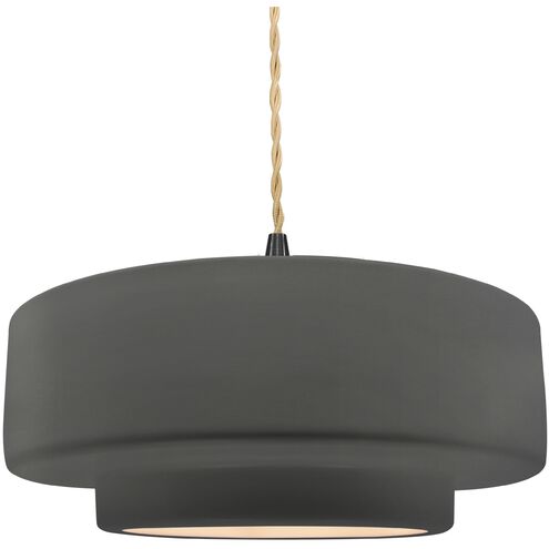 Radiance 1 Light 14.5 inch Gloss Grey and Matte Black Pendant Ceiling Light