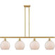 Ballston Farmhouse Chicken Wire 4 Light 48 inch Satin Gold Island Light Ceiling Light, Ballston