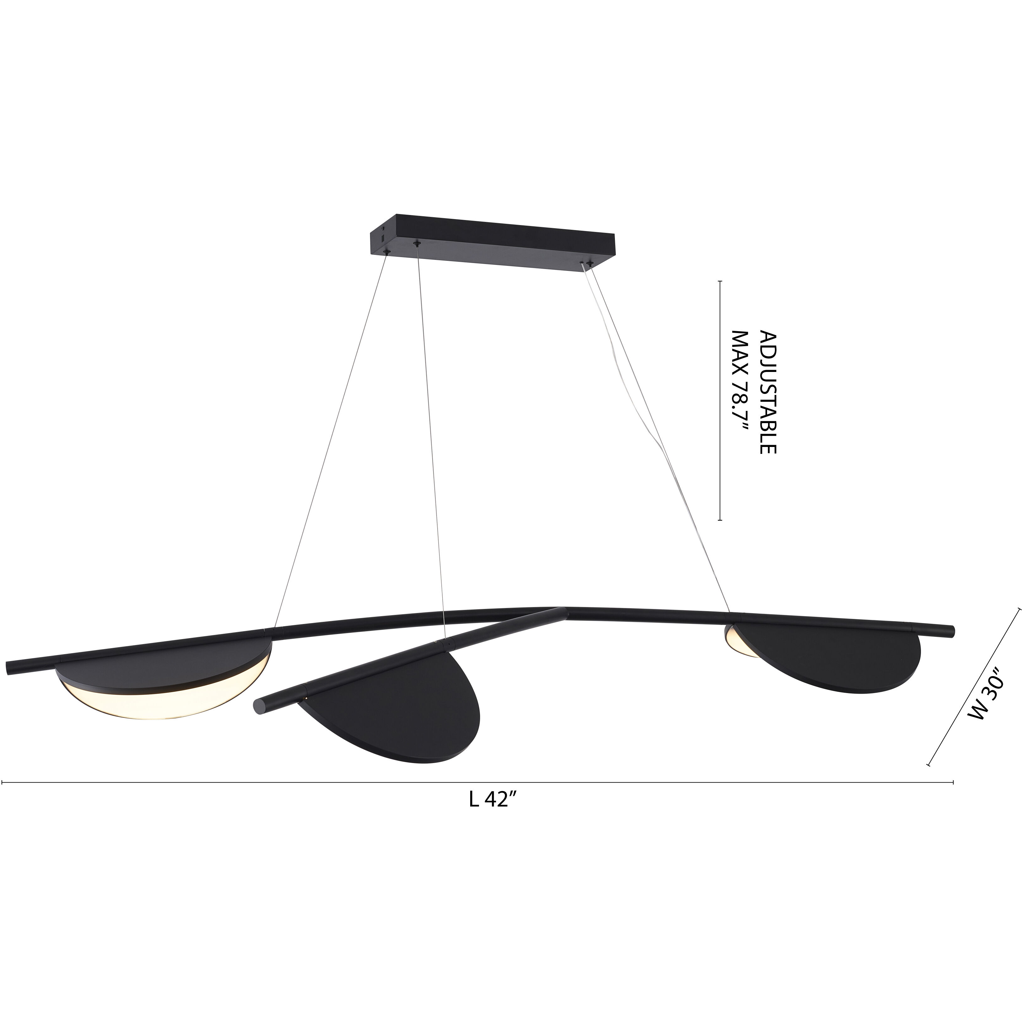 Canada LED 30 inch Black Pendant Ceiling Light