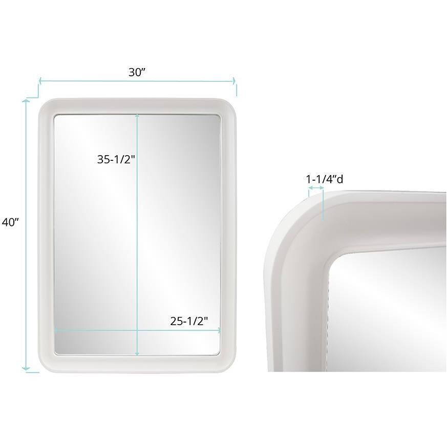 Joelle 40 X 30 inch Matte White Mirror