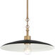 York 1 Light 16 inch Natural Brass Pendant Ceiling Light in Dark Matte Black