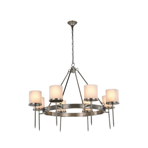 Bradford 8 Light 45 inch Vintage Nickel Pendant Ceiling Light, Urban Classic