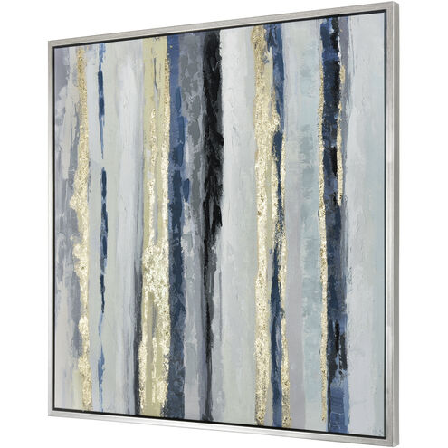 Pearson Blue with Gray and Silver Framed Wall Art