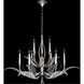 Plume 9 Light 45 inch Silver Chandelier Ceiling Light in Dichroic Feathers Studio Glass