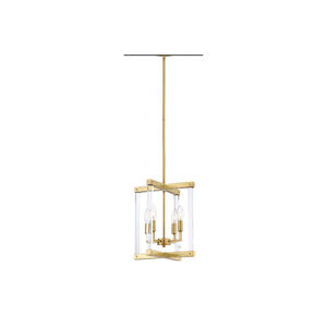 Regent 4 Light 12 inch Polished Brass with Acrylic Pendant Ceiling Light