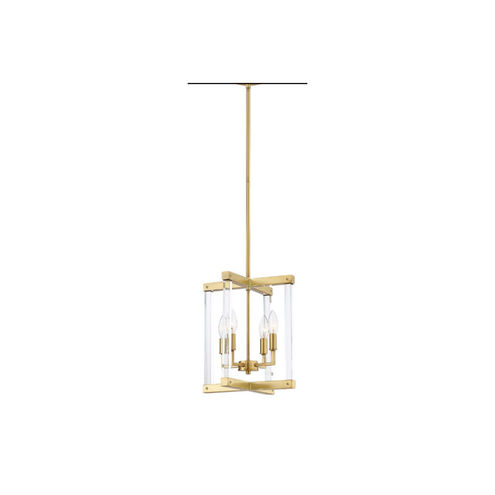 Regent 4 Light 12 inch Polished Brass with Acrylic Pendant Ceiling Light