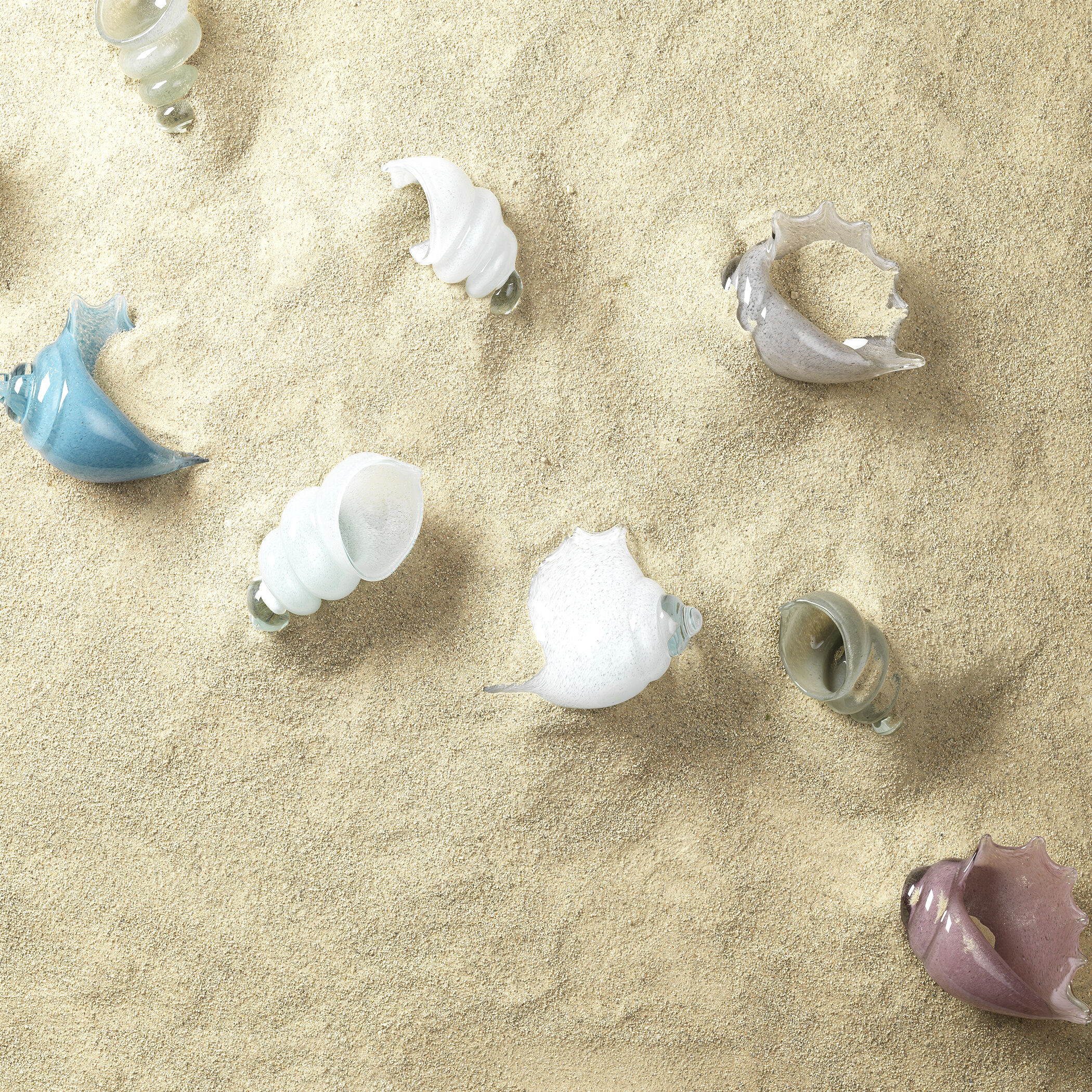 Triton White Blown Glass Shell