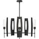 Passage 5 Light 30.3 inch Black Circular Pendant Ceiling Light in Clear
