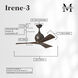 Atlas Irene-3 42 inch Textured Bronze with Walnut Tone Blades Paddle Fan, Paddle Fan