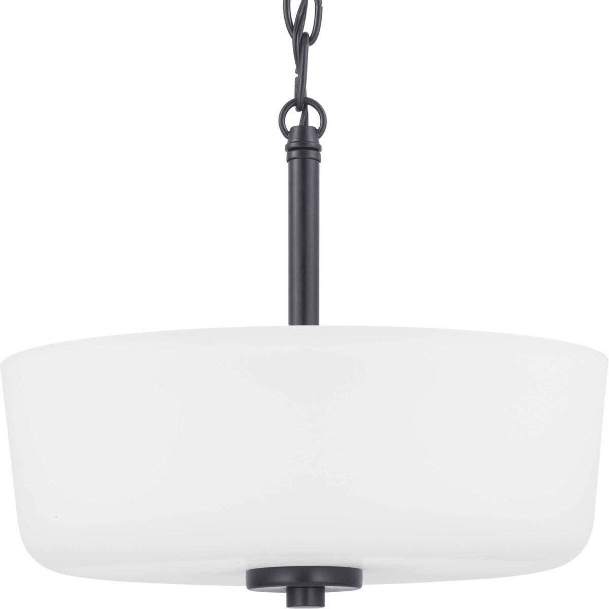 Tobin 2 Light 12 inch Matte Black Semi-Flush Mount Convertible Ceiling Light
