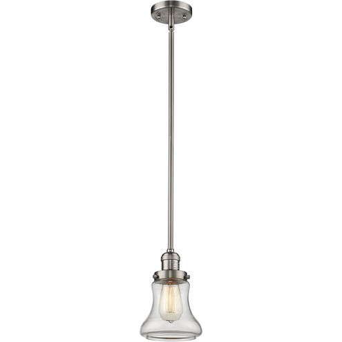 Franklin Restoration Bellmont 1 Light 7 inch Brushed Satin Nickel Mini Pendant Ceiling Light in Clear Glass, Franklin Restoration