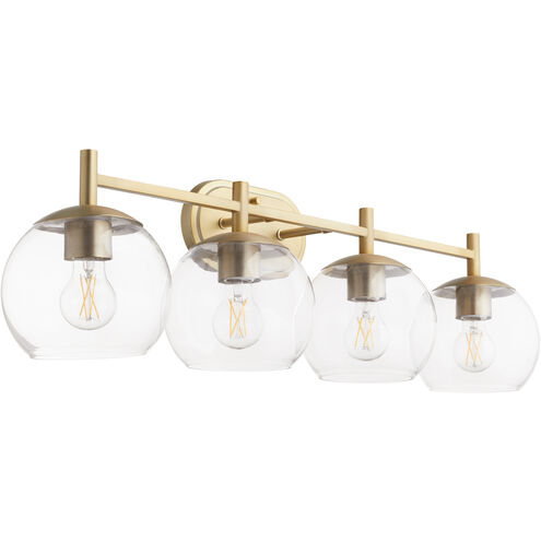 Lyon 4 Light 32 inch Aged Brass Vanity Light Wall Light