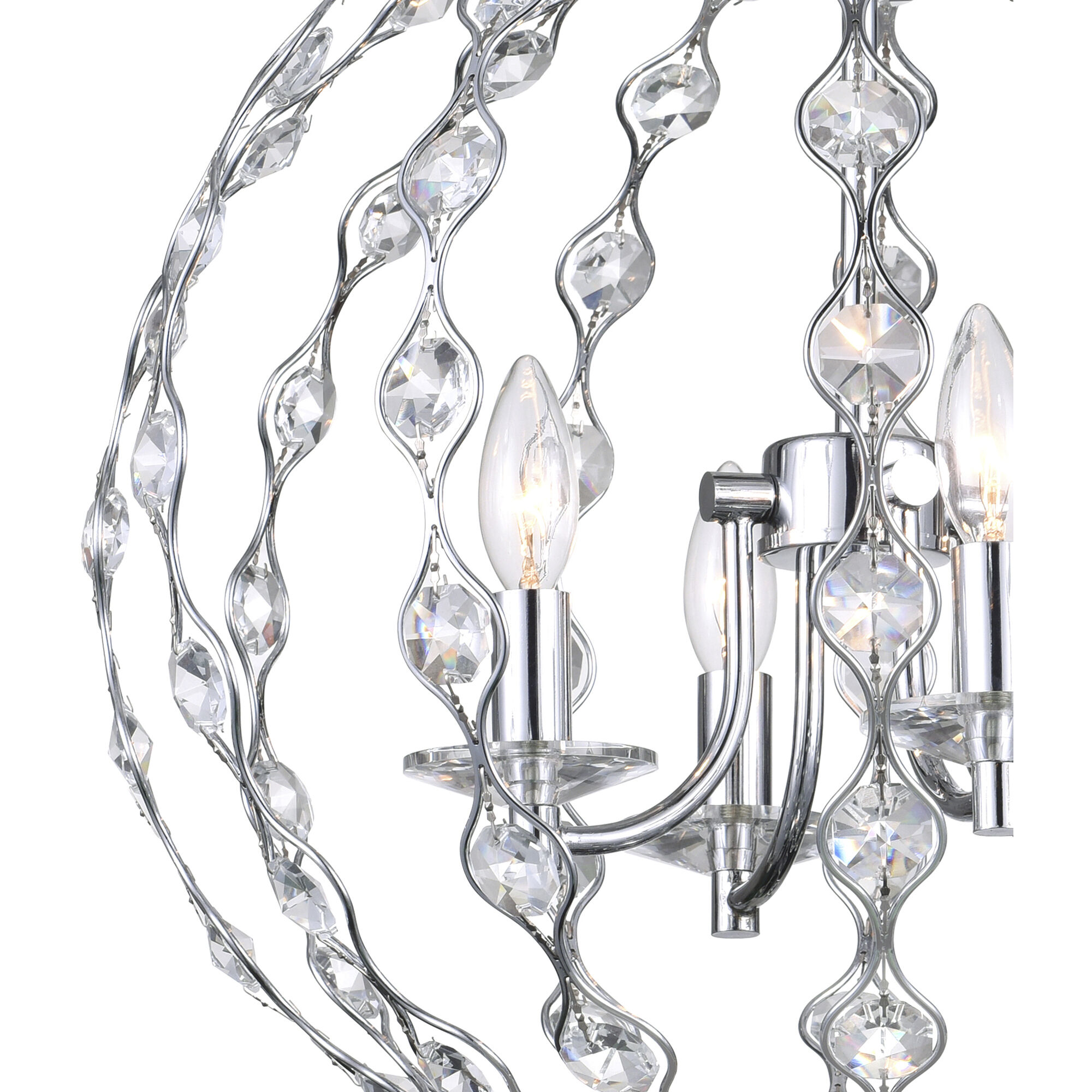 Esia 4 Light 19 inch Chrome Chandelier Ceiling Light