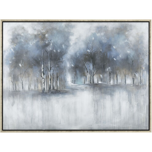 Muller Forest Blue with Light Gray and Antique Gold Framed Wall Art