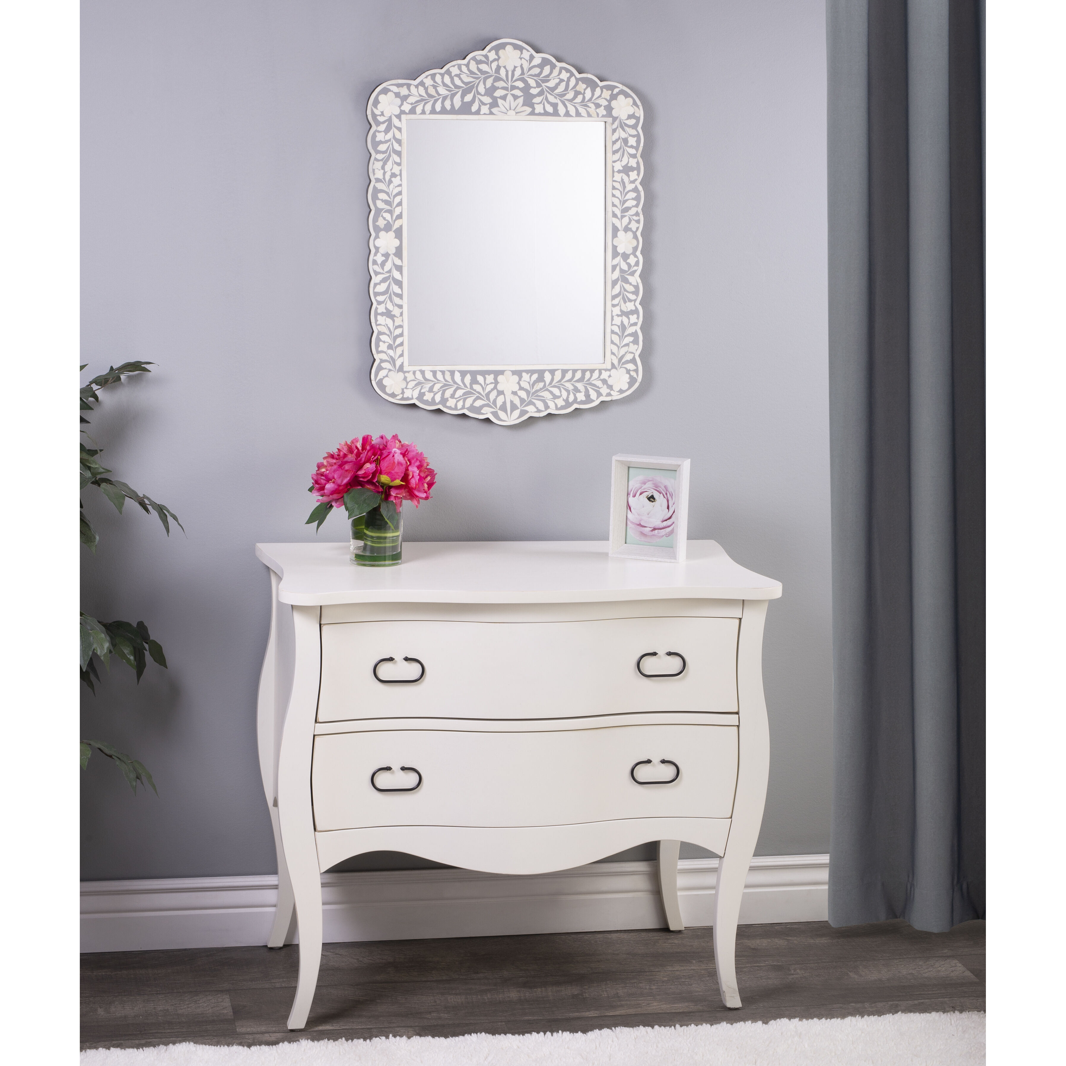Bone Inlay Vivienne  28 X 20 inch Gray Bone Inlay Mirror