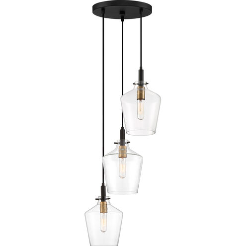 June 3 Light 14 inch Earth Black Pendant Ceiling Light 