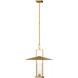 Ray Booth Amity LED 18 inch Antique Brass Lantern Pendant Ceiling Light in Clear Glass