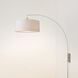 Span 1 Light 5 inch Satin Nickel Wall Mounted Arc Lamp Wall Light in White Fabric