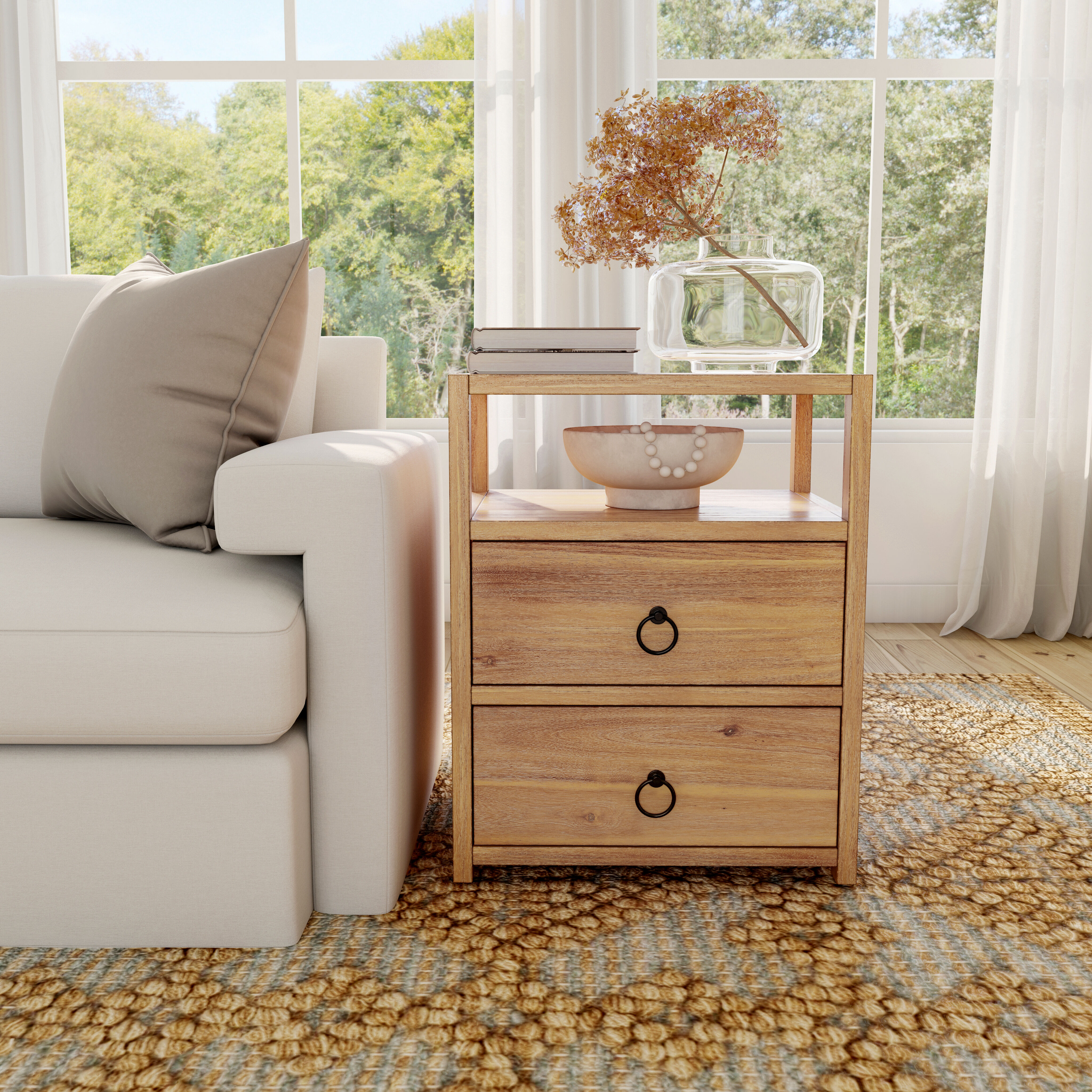 Lark Natural Wood Nightstand in Light Brown