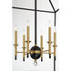 Townhall 6 Light 32 inch Coal/Soft Brass Pendant Ceiling Light