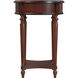 Jules 1-Drawer Round End Table in Medium Brown