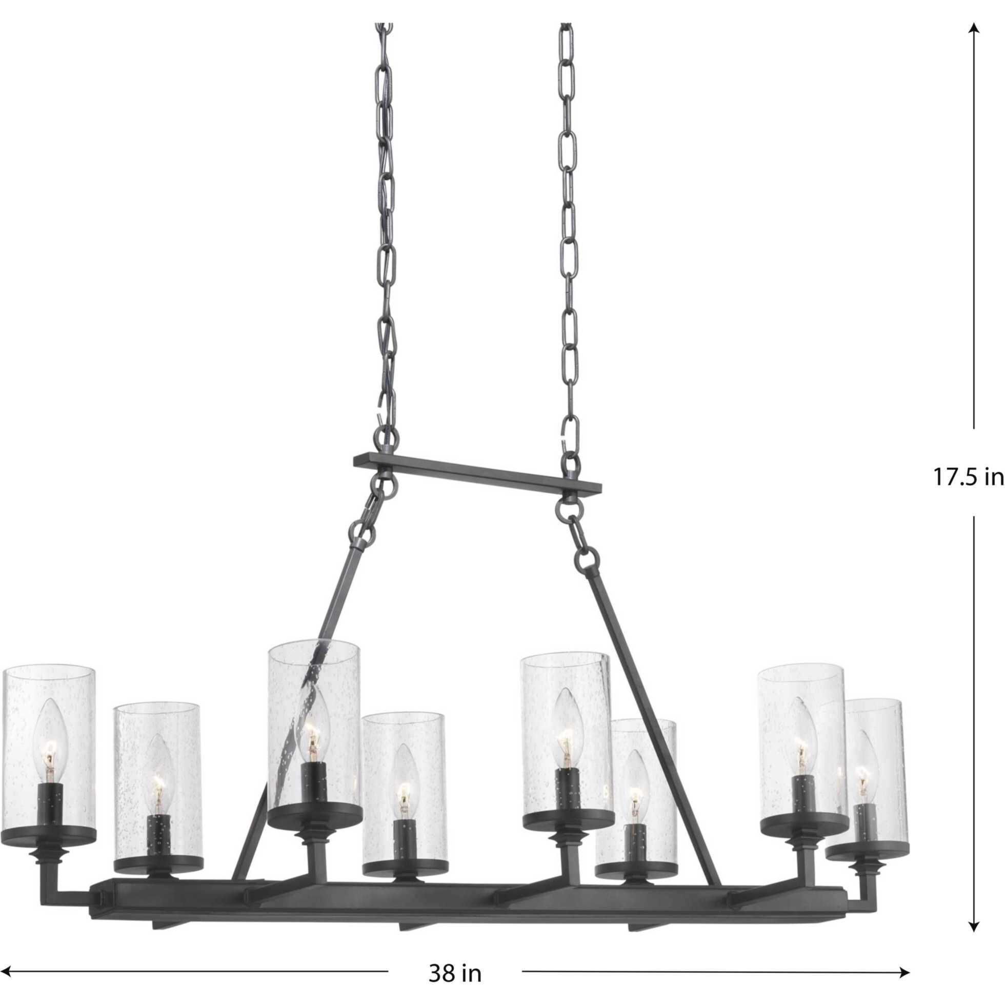 Gresham 8 Light 38 inch Graphite Chandelier Ceiling Light, Design Series