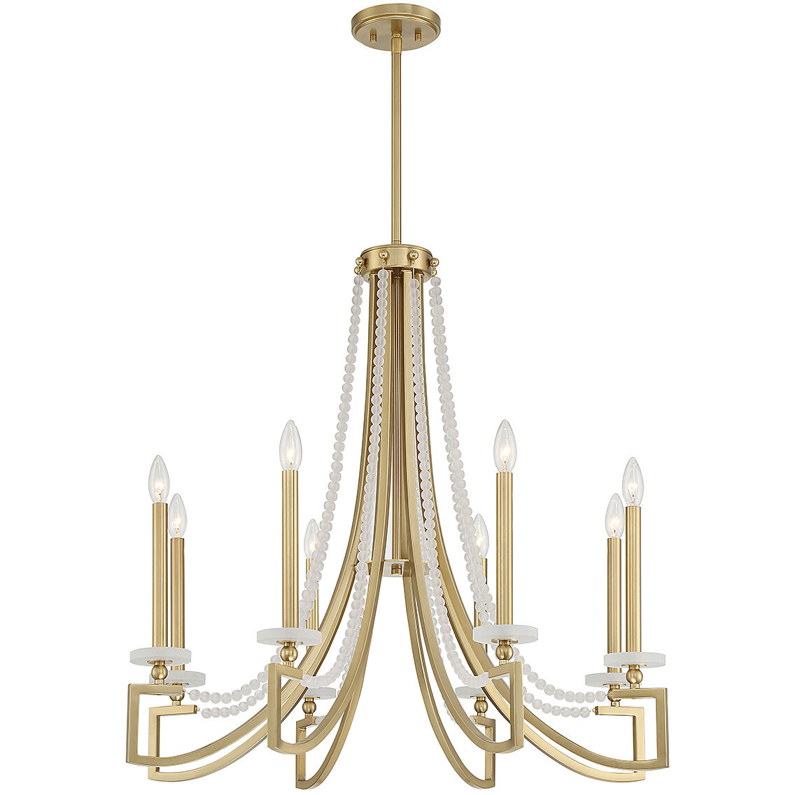 Helen 8 Light 32 inch Warm Brass Chandelier Ceiling Light