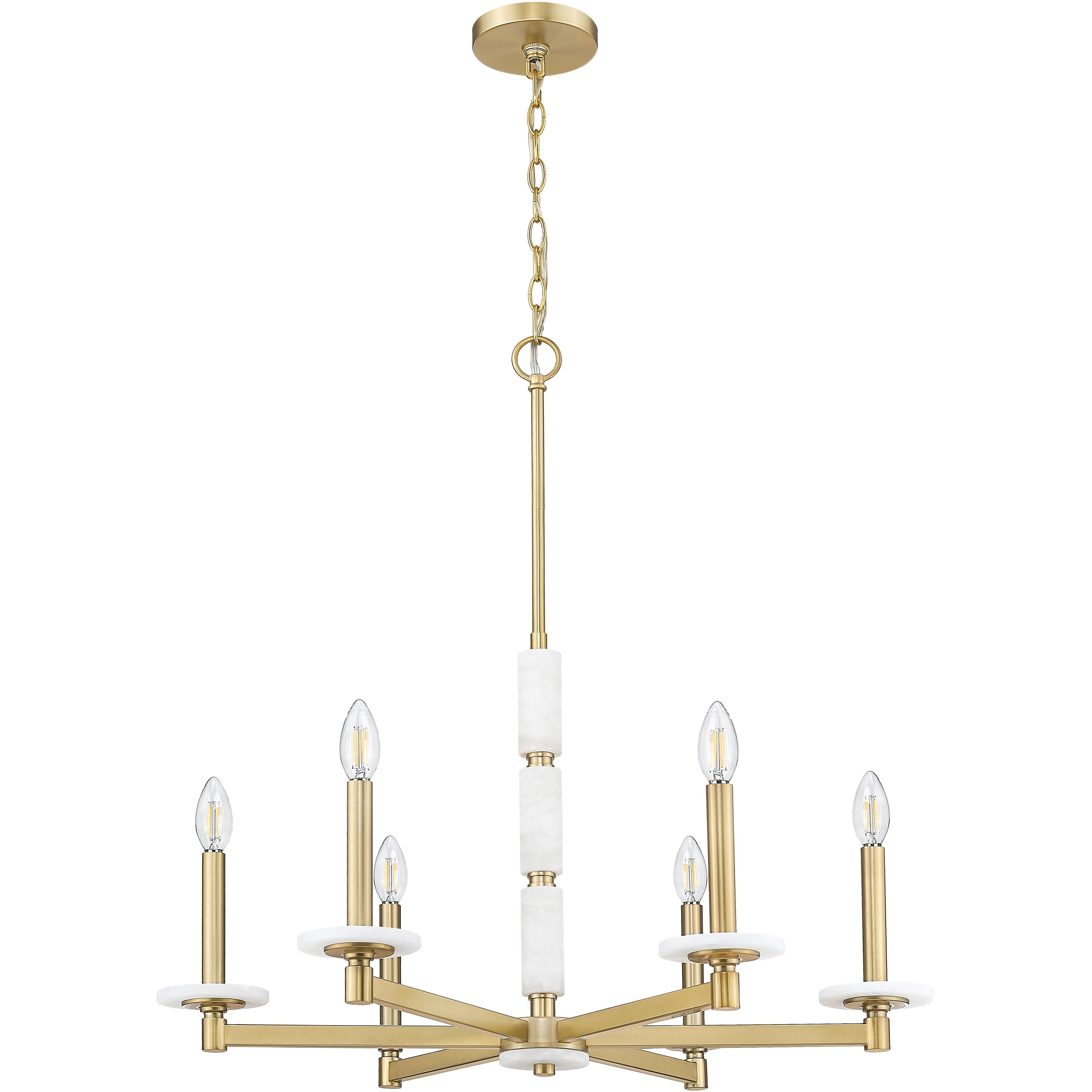 Kaden 6 Light 28 inch Modern Gold Chandelier Ceiling Light