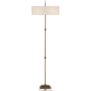 Caldwell 60.5 inch 25.00 watt Antique Brass and Clear Floor Lamp Portable Light