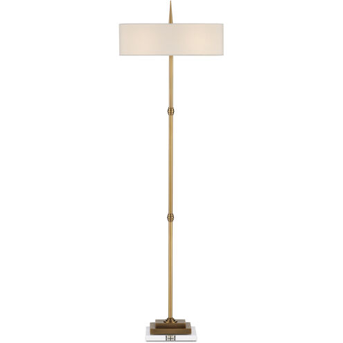 Caldwell 60.5 inch 25.00 watt Antique Brass and Clear Floor Lamp Portable Light