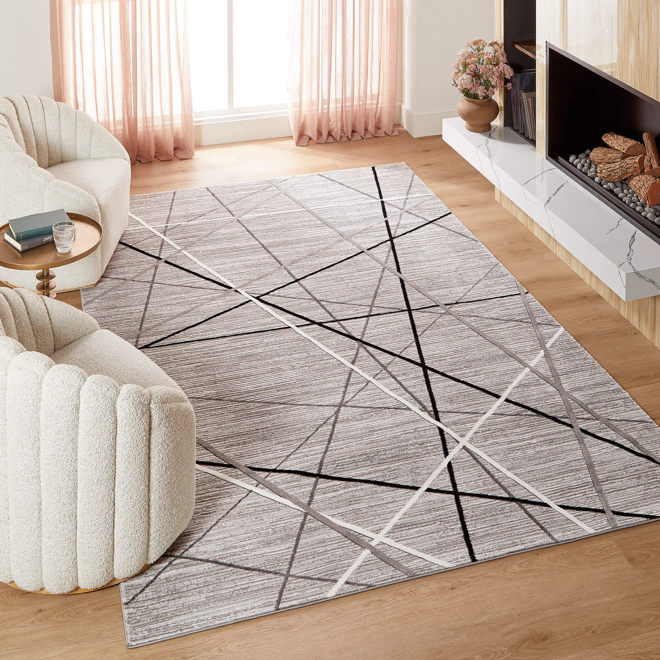 Sesia 114 X 79 inch Light Grey Rug in 6 x 9