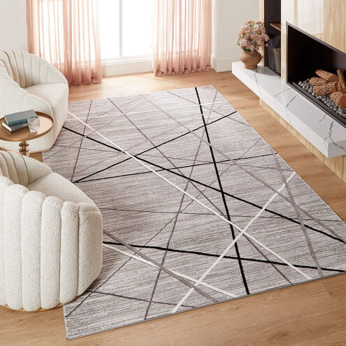 Sesia 90 X 63 inch Light Grey Rug in 5 x 7
