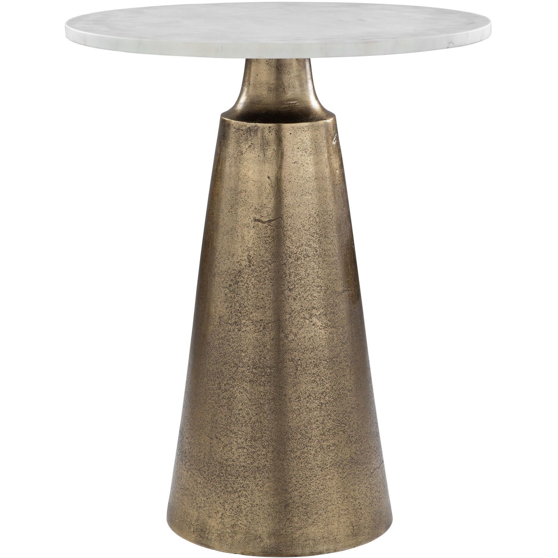 Midsummer 24 X 20 inch Antique Brass and Travertine Accent Table