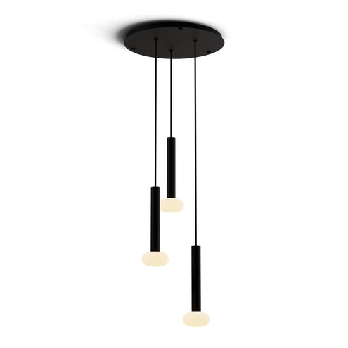 Combi LED 18 inch Matte Black Pendant Ceiling Light, Suspension / Flush Mount 2-in-1