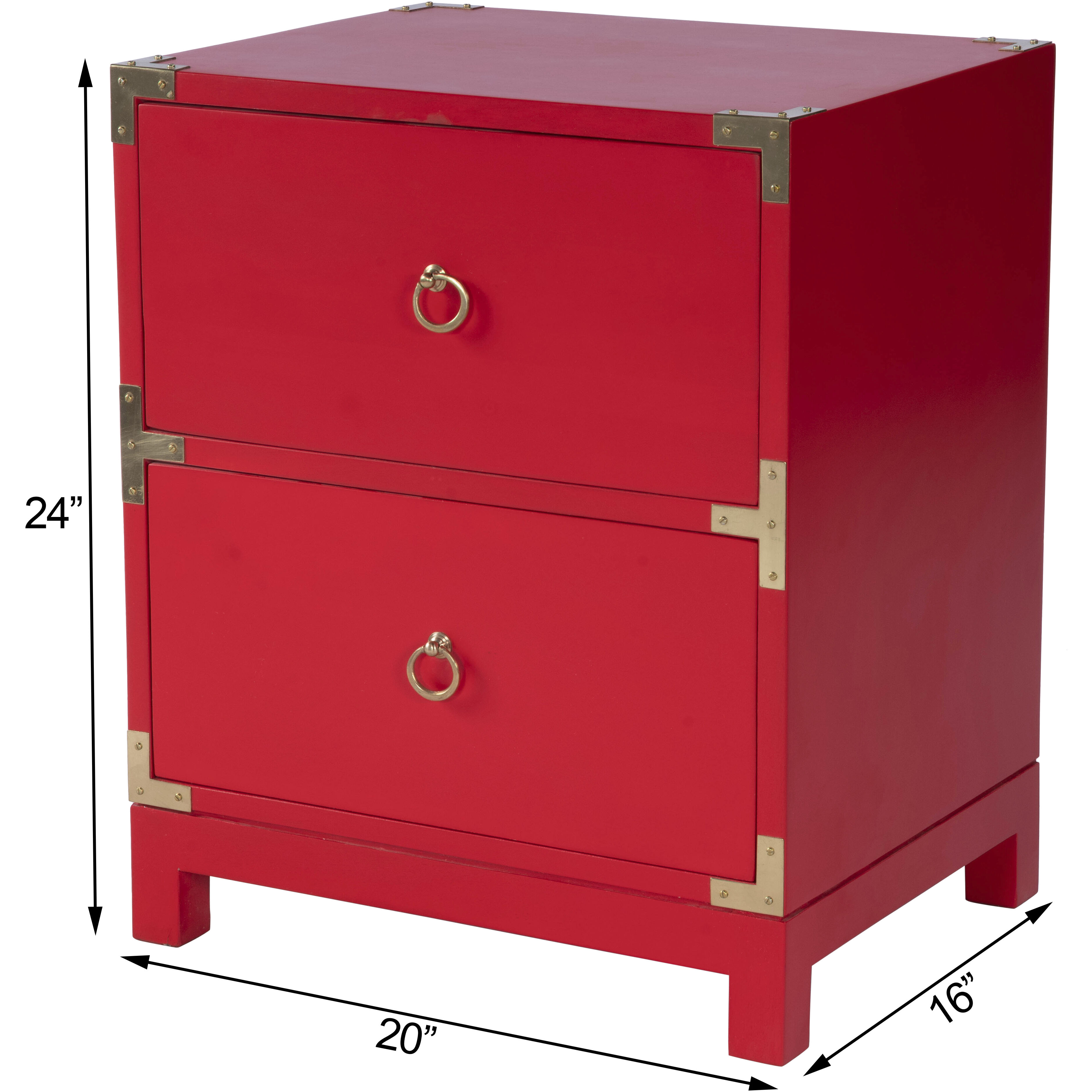 Butler Loft Ardennes Red Campaign Red Chairside Chest