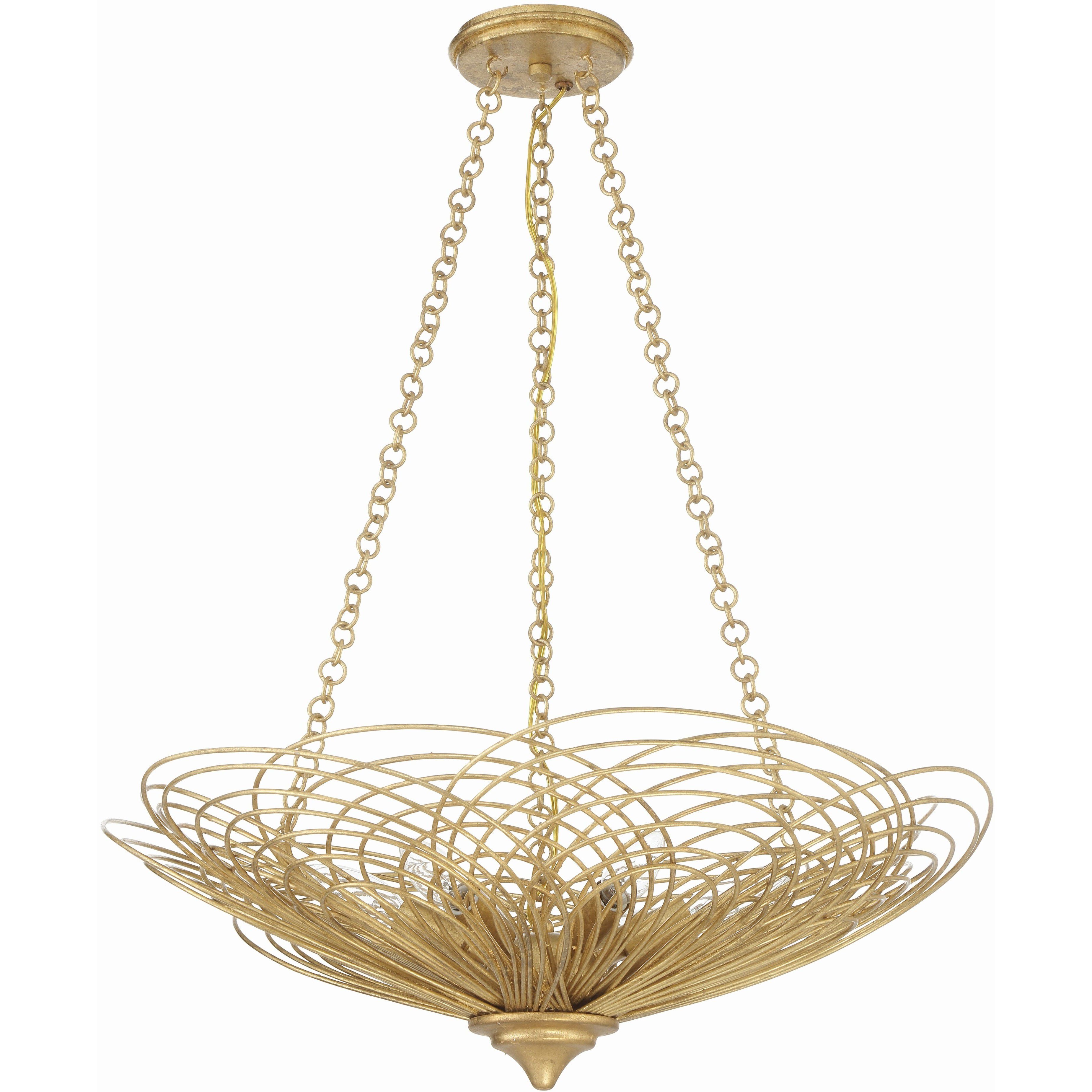 Doral 6 Light 24 inch Renaissance Gold Chandelier Ceiling Light