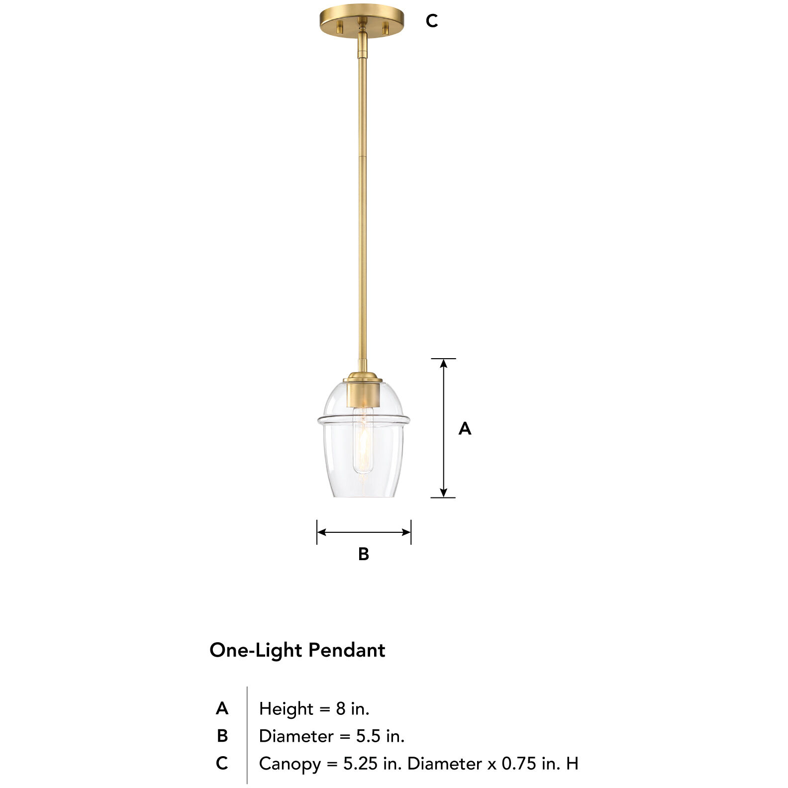 Summer Jazz 1 Light 5.5 inch Brushed Gold Pendant Ceiling Light