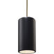 Radiance Collection LED 7 inch Carbon Matte Black with Polished Chrome Pendant Ceiling Light