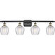 Ballston Norfolk LED 36 inch Black Antique Brass Bath Vanity Light Wall Light in Clear Glass