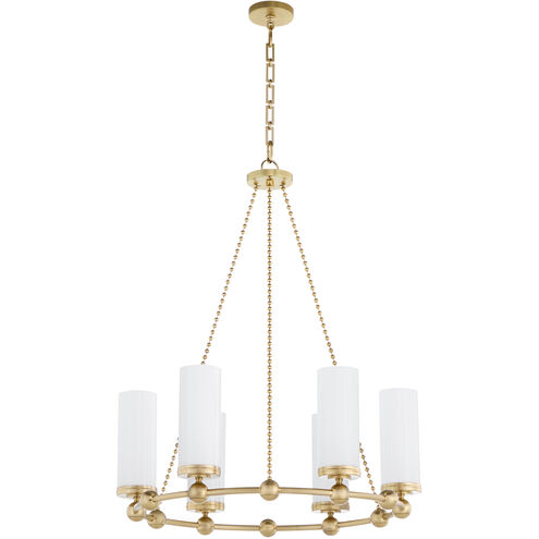 Lee Boulevard 6 Light 30 inch Aged Brass Chandelier Ceiling Light