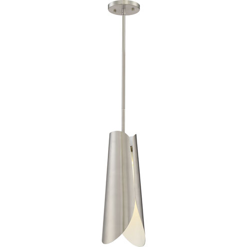 Thorn LED 6.5 inch Brushed Nickel and White Accents Pendant Ceiling Light