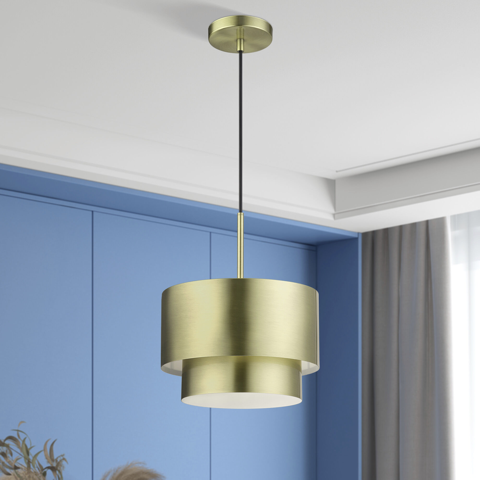 Zolana 1 Light 12 inch Antique Brass Pendant Ceiling Light