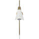 Perkins 1 Light 20 inch Matte White/Burnished Brass Pendant Ceiling Light