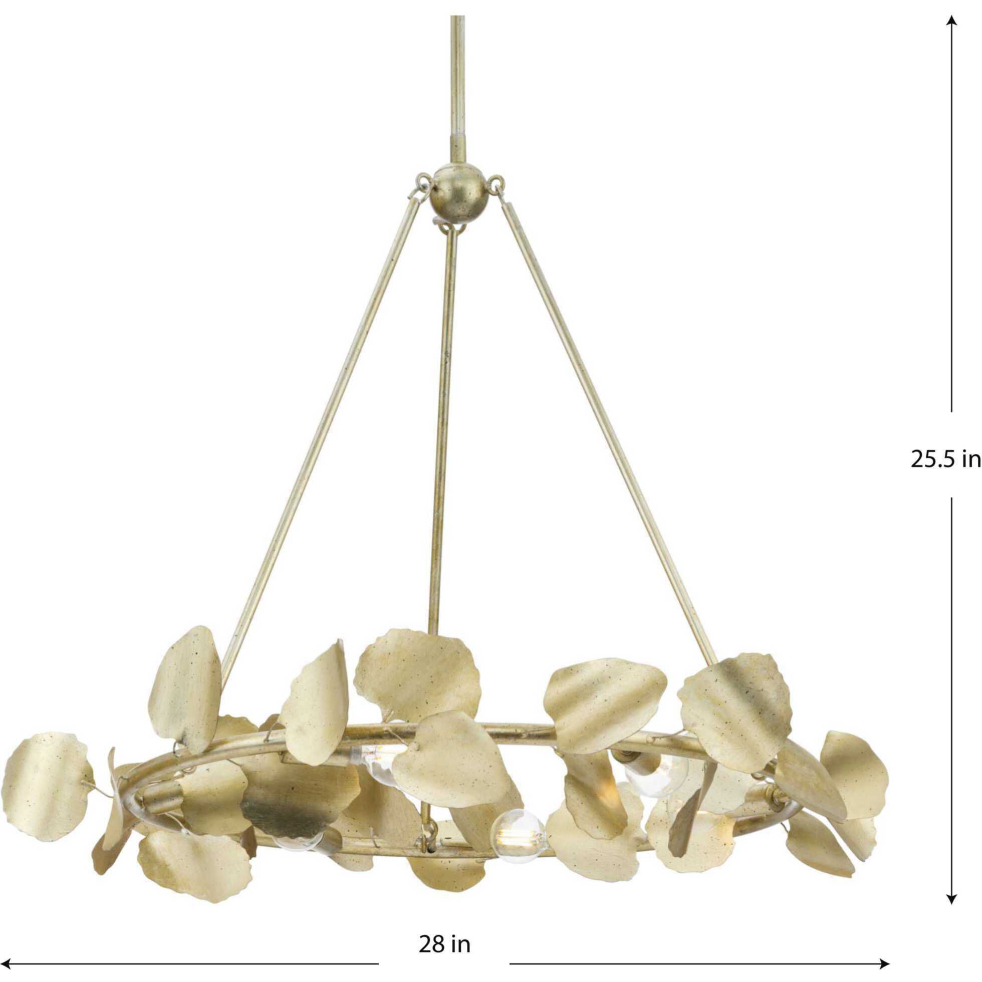 Laurel 6 Light 28 inch Gilded Silver Chandelier Ceiling Light, Design Series