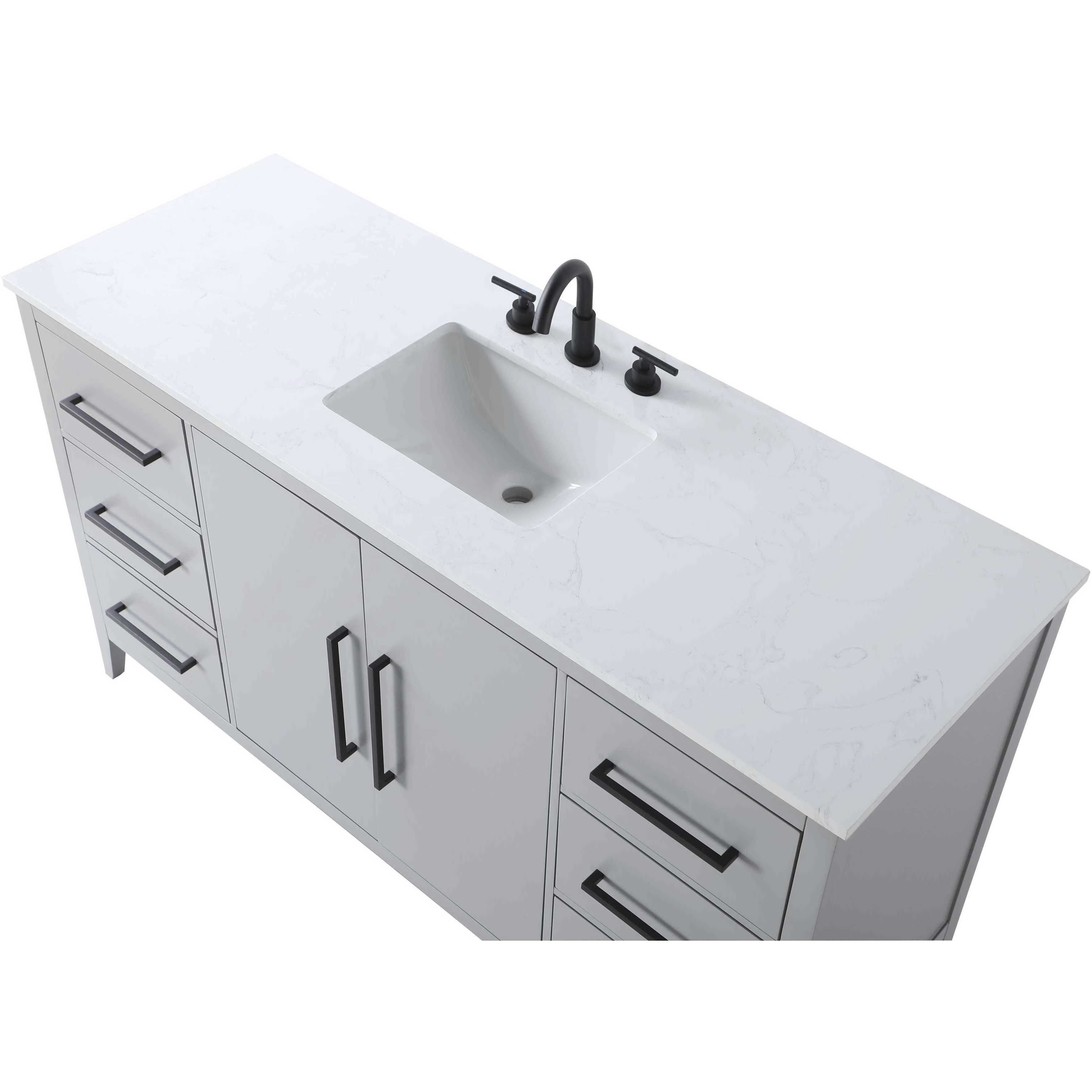 Millie 60 X 35 inch Grey Bathroom Vanity Cabinet