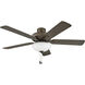 Metro Illuminated 52 inch Metallic Matte Bronze with Walnut, Metallic Matte Bronze Blades Fan