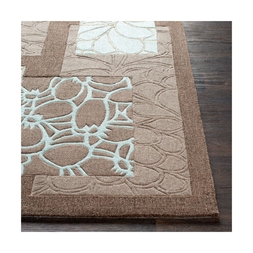 Cosmopolitan 96 X 30 inch Sky Blue/Taupe/Dark Brown/Camel Rugs, Polyester
