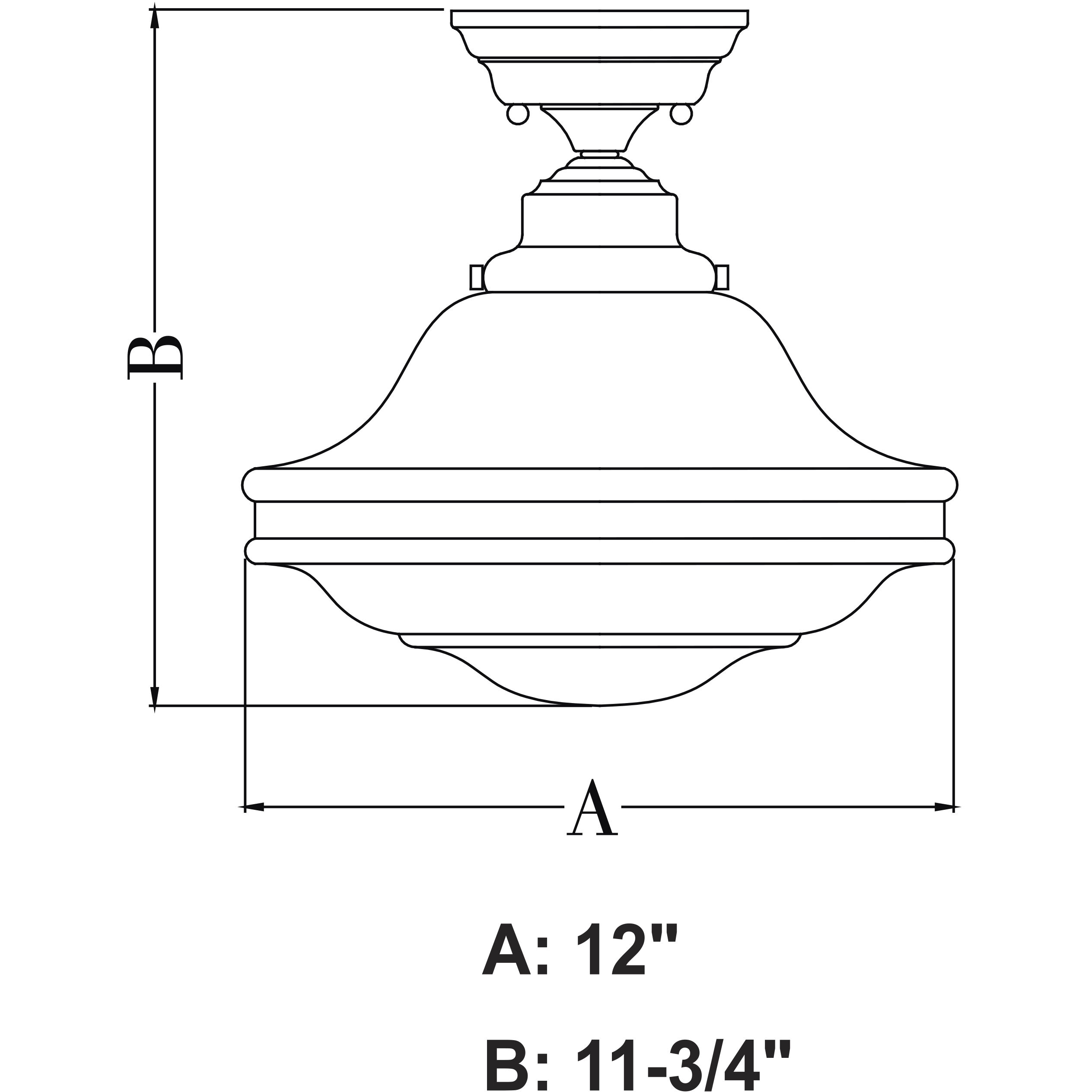 Huntley LED 12 inch Oil Rubbed Bronze Semi-Flush Mount Ceiling Light